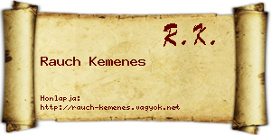 Rauch Kemenes névjegykártya
